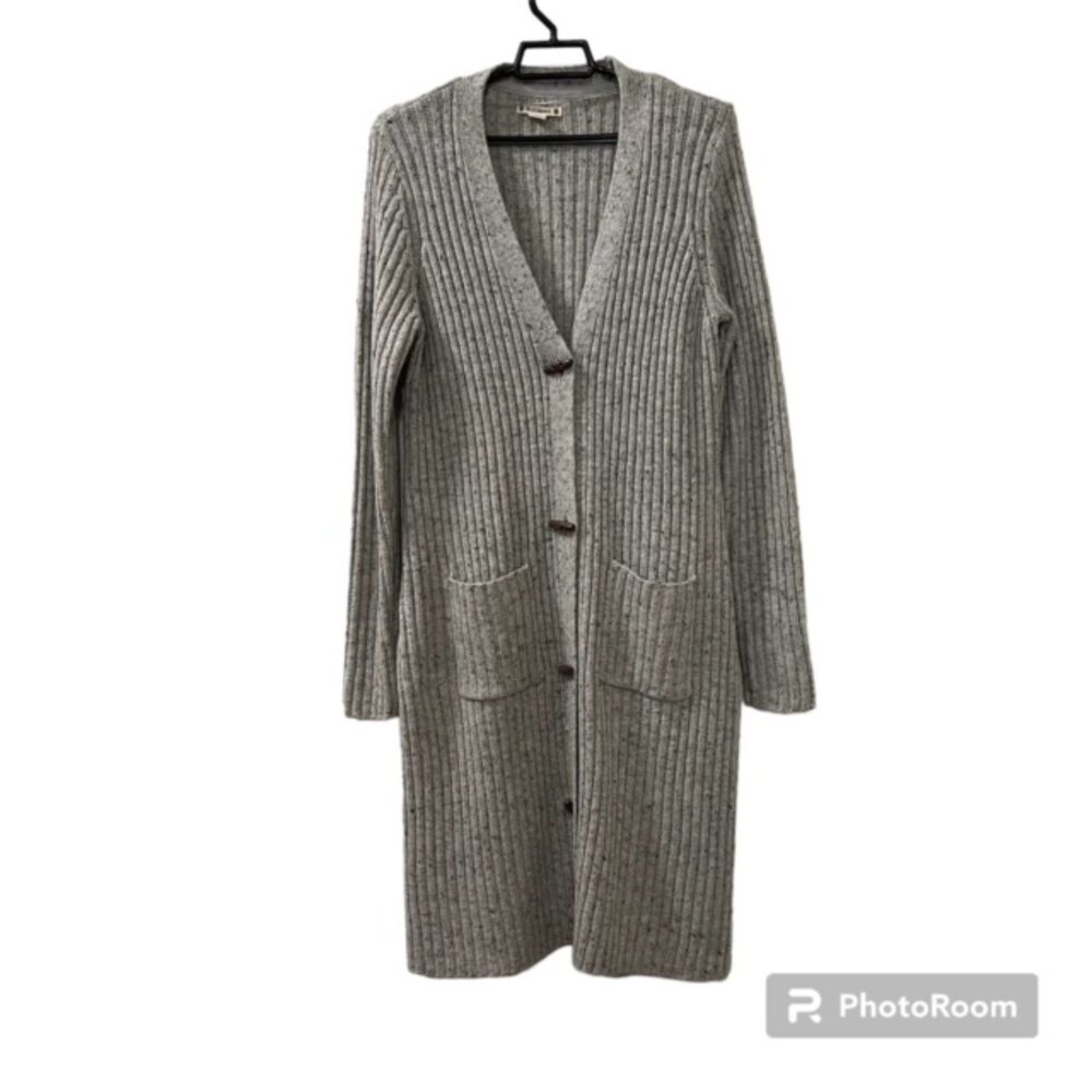 Ruff Hewn Womens Gray Acrylic Wool Blend V-Neck Long Sleeve Long Cardigan Sz SM